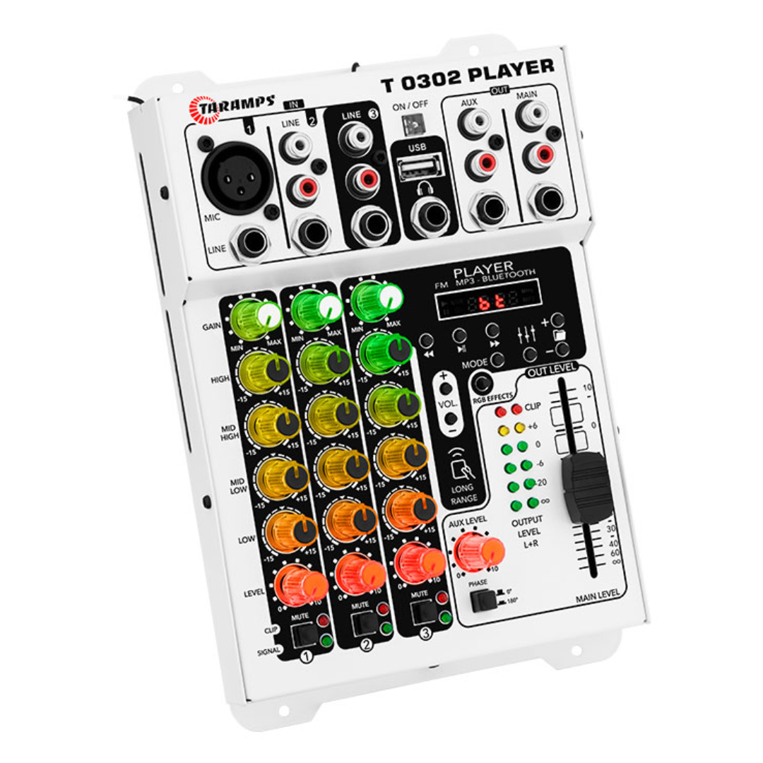 MESA DE SOM TARAMPS T 0302 PLAYER MULTICOLOR - Imagem 2